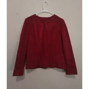 Alfani Red Suede Zipup Jacket